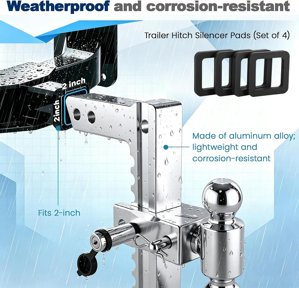Adjustable Trailer Hitch for 2 Inch Receiver,Tow Hitches with 10-Inch Drop