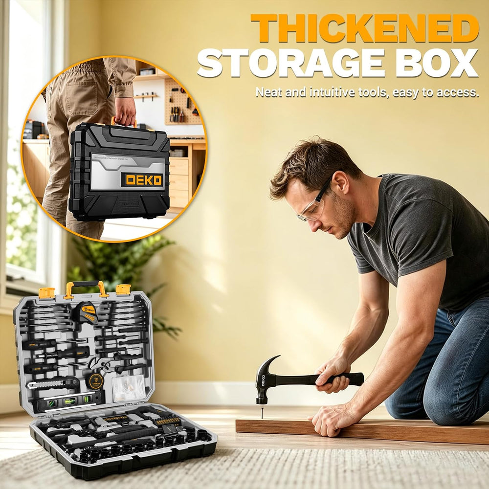 DEKOPRO 218-Piece General Household Hand Tool kit, Professional Auto Repair T...