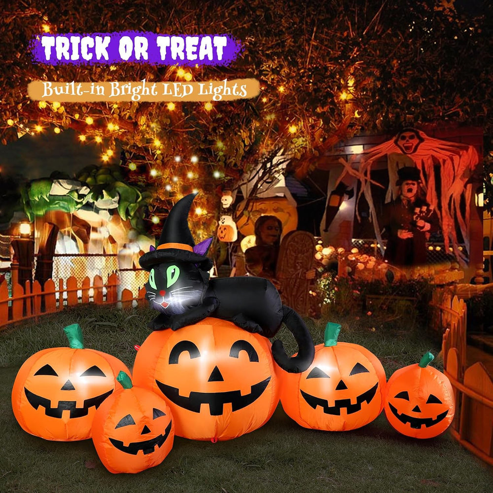 5FT Halloween Inflatable Pumpkin Outdoor Decoration, Lighted Blow Up Yard Dec...