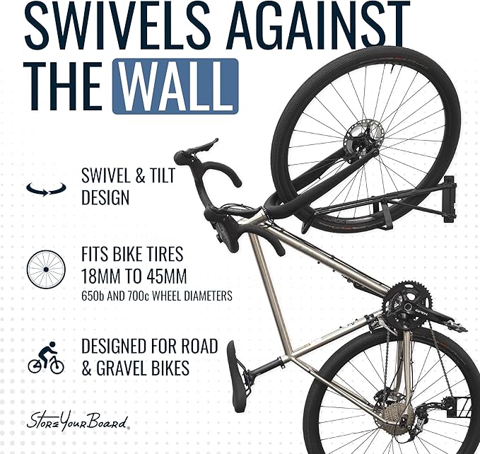 StoreYourBoard SwivelStow Road & Gravel Bike Storage 2 Pack – Heavy Duty ...