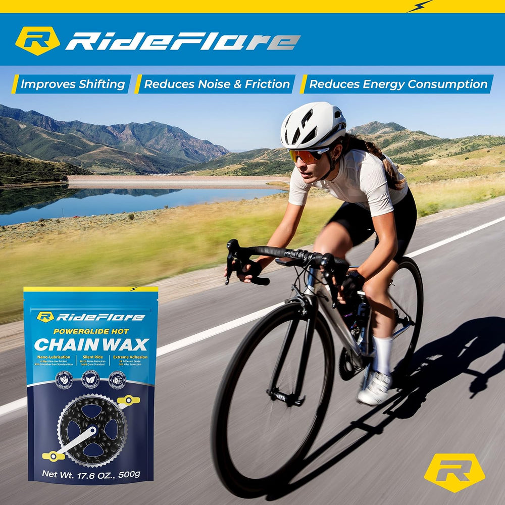 RideFlare Premium Chain Wax 500g โ Hot Melt Bike Chain Lubricant with Ultra L...