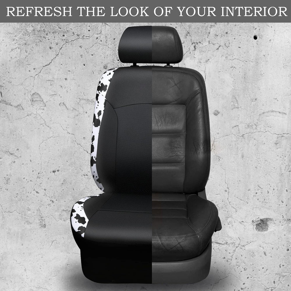 CAR-PASS Cow Print Car Accessories Sets Faux Leather Car Seat Covers & Co...