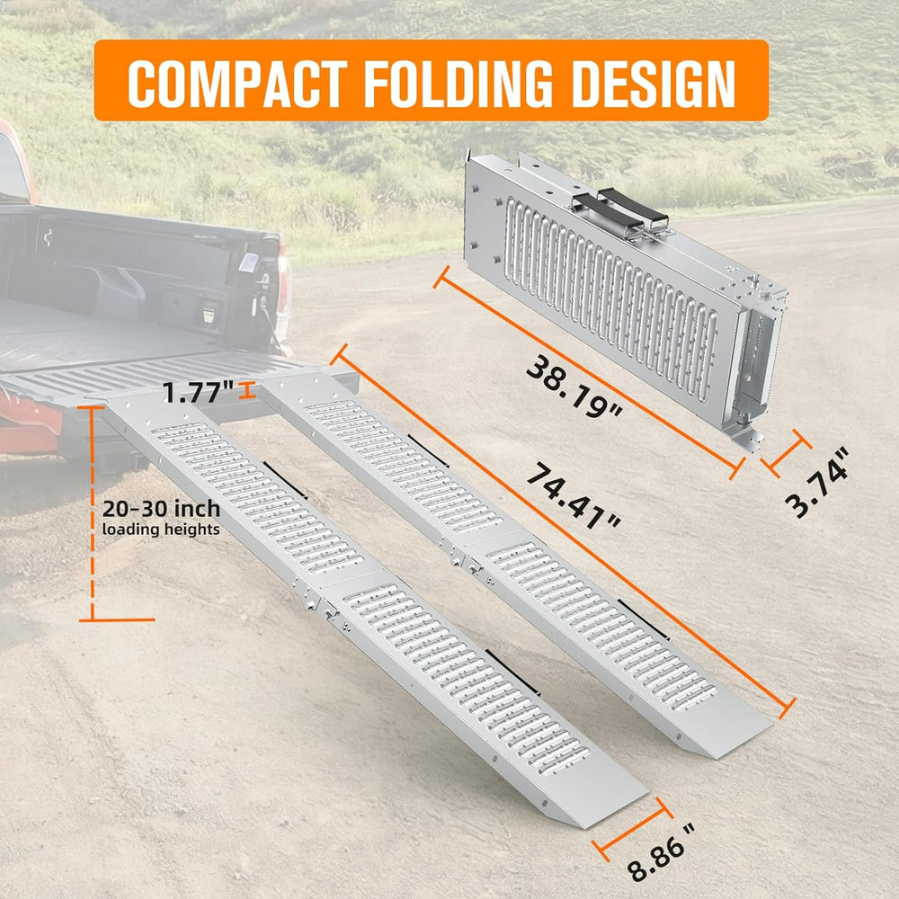 Truck Ramps 75" 1500 LBS 2 Pack, Extra Heavy Duty Loading Ramps for Lawn...