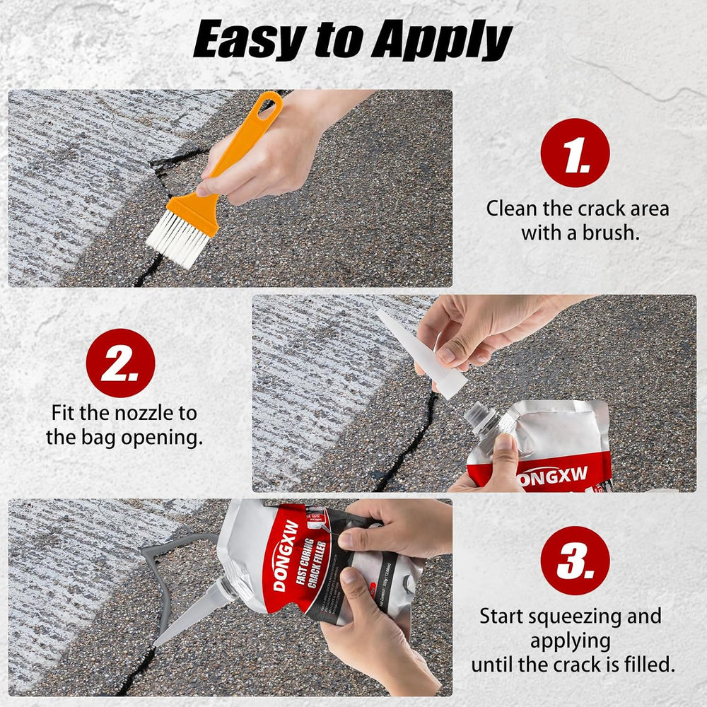Concrete Crack Filler 5Pcs – Quick-Drying Waterproof Cement Crack Filler Repa...