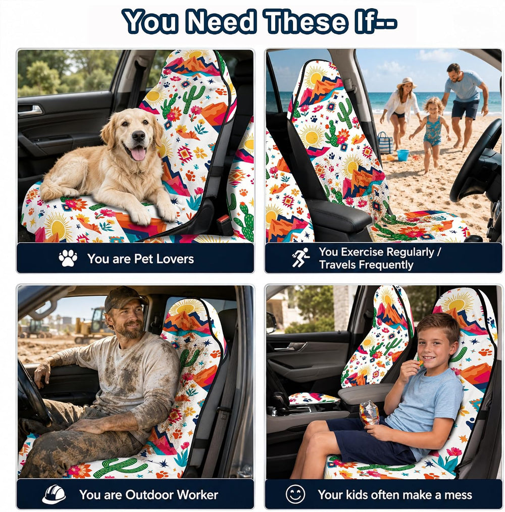 Car Seat Towel Cover 2 Pack for Front Seats, Sweat Absorbent Car Seat Protect...