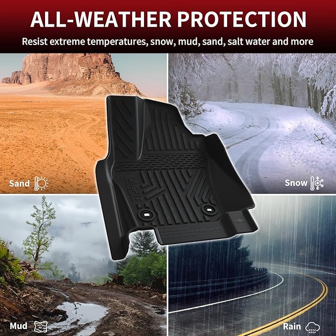 LASFIT Floor Mats Fit for Tacoma 2024-2025 Xtra Cab All Weather Floor Liner TPE
