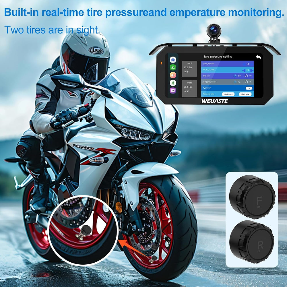 6.25" Motorcycle Carplay Screen with GPS NavigationSystem, Wireless Andr...