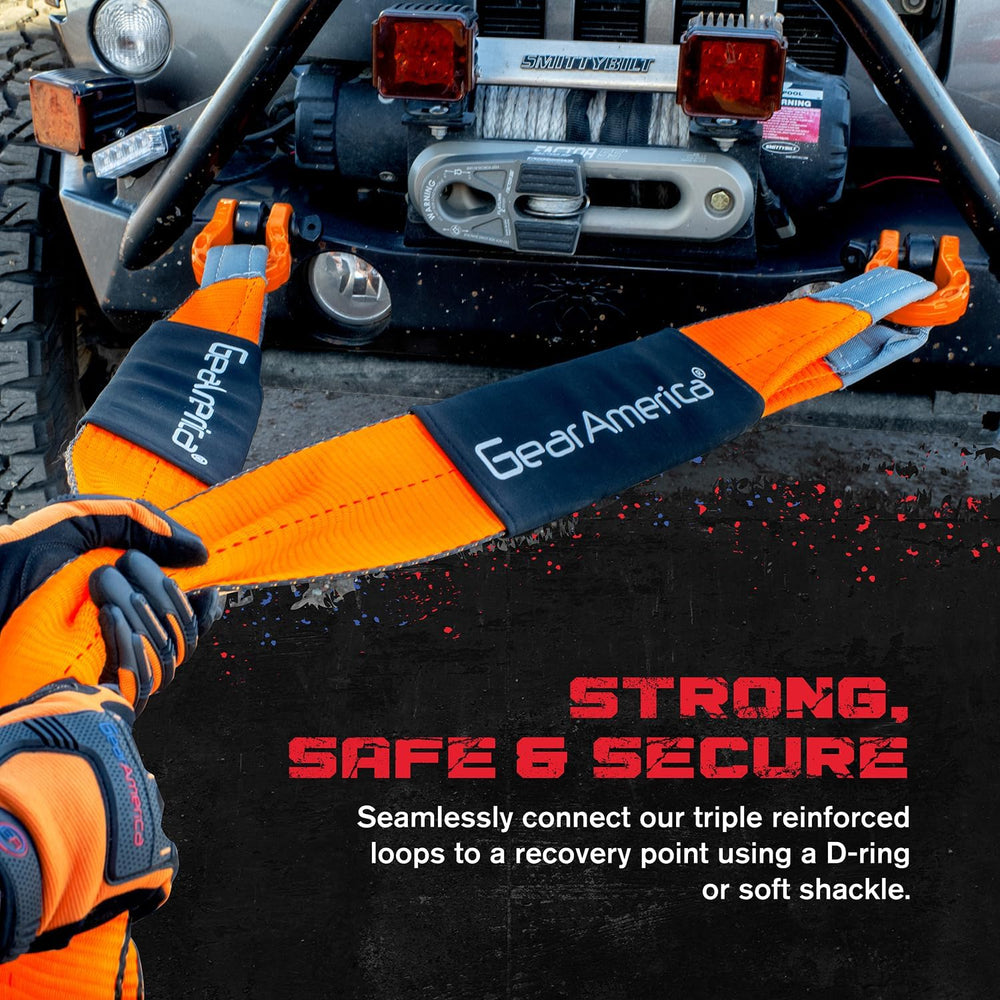 GearAmerica Off Road Recovery Kit, 9 Ton, Includes Tow Strap, Tree Saver, Sna...