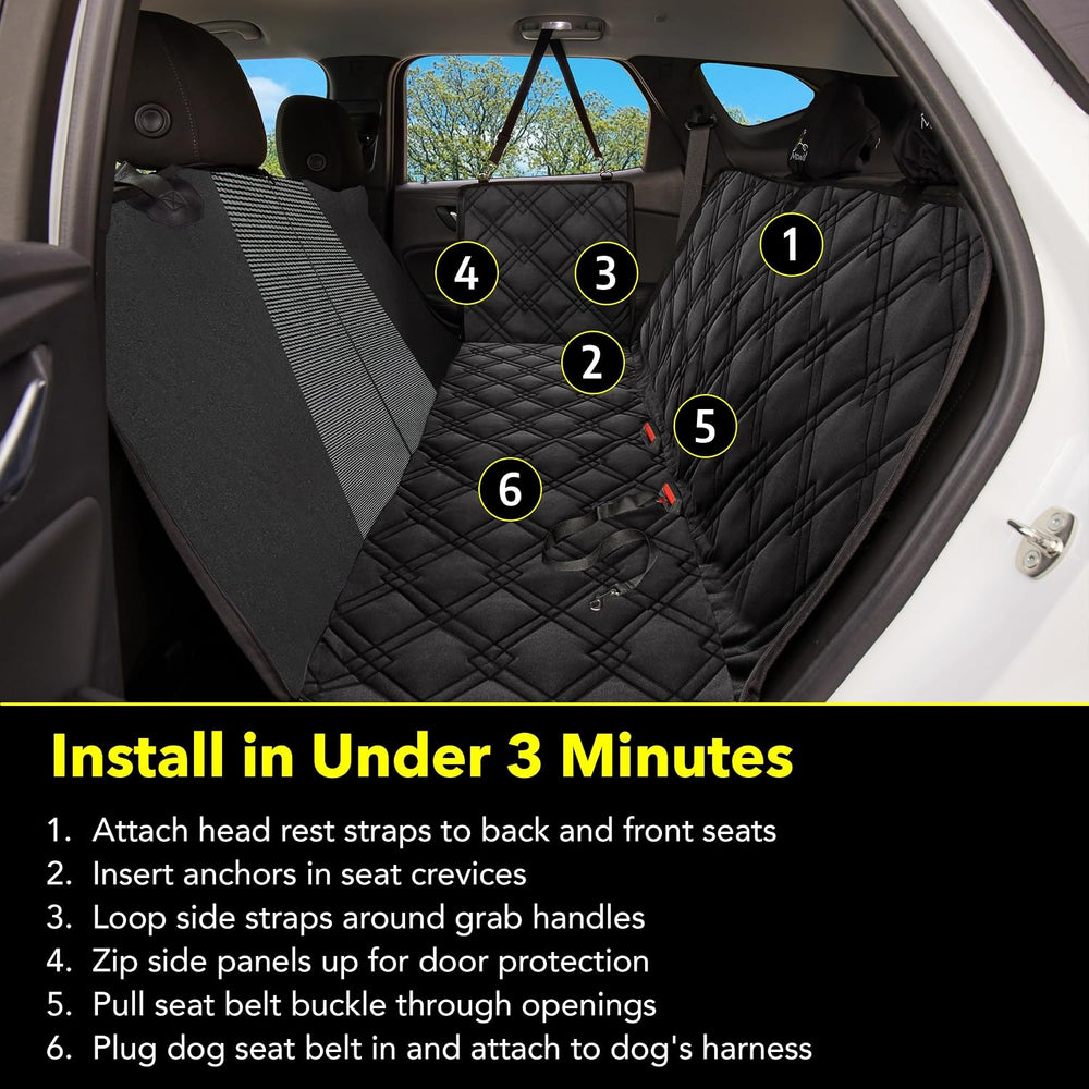 Dog Car Seat Cover, Heavy Duty Hammock, Black Mesh, Standard