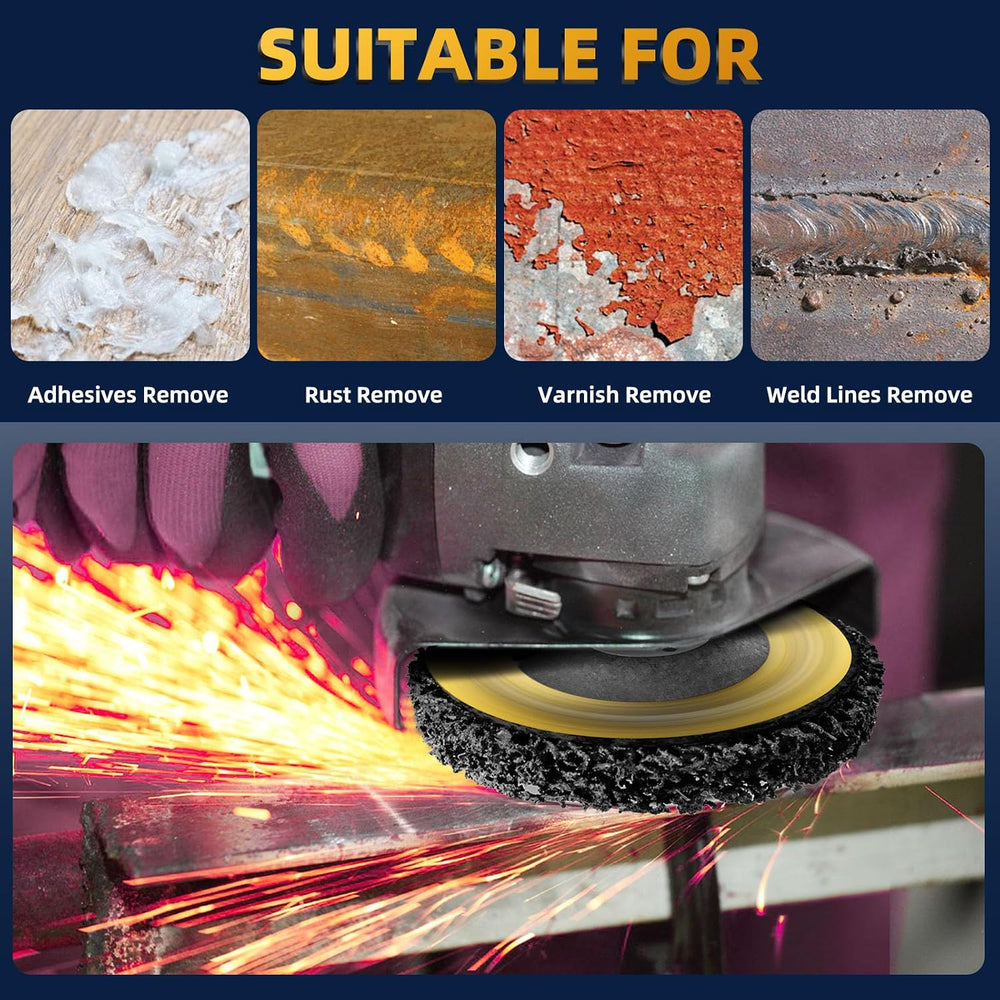 10 Pack 4.5 inch Strip Discs for Angle Grinder, Wire Stripping Wheel Paint Re...