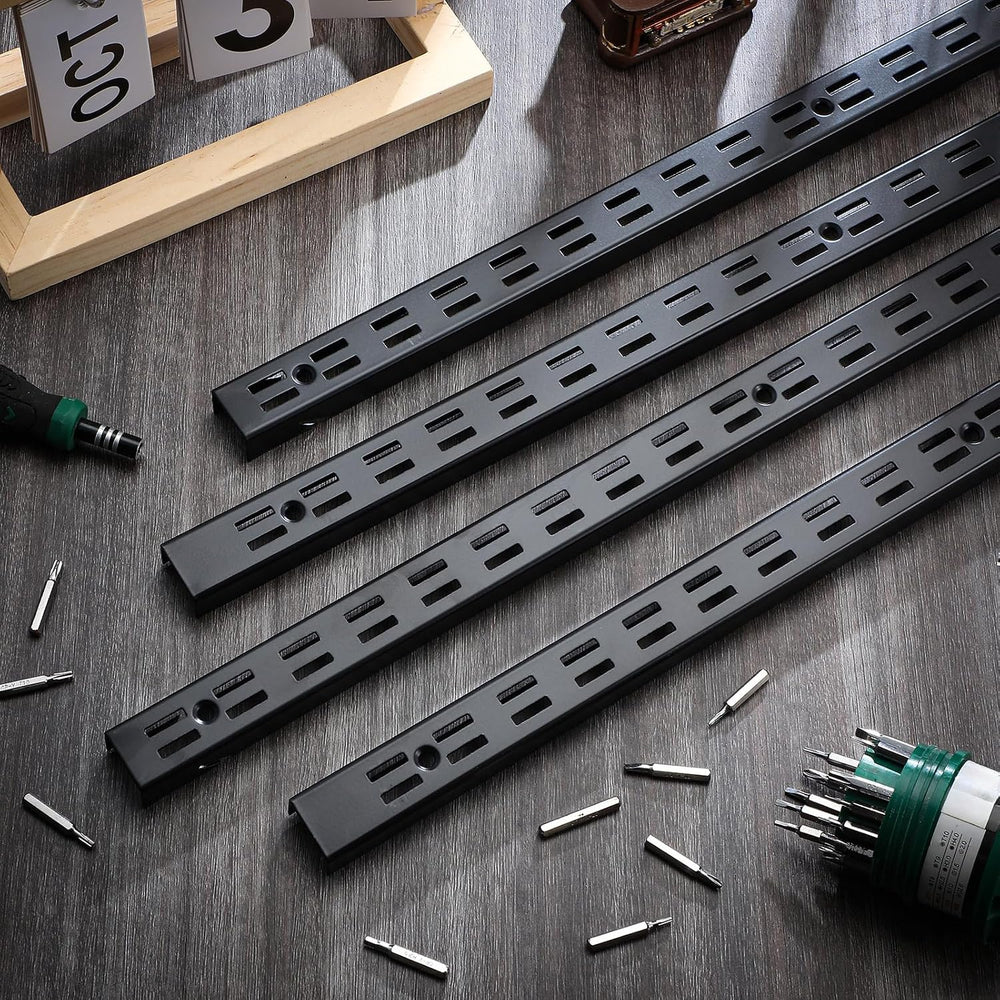 MorningRo 6 Pcs Shelf Rails Bracket Track 47.5 Inches Upright Closet System H...