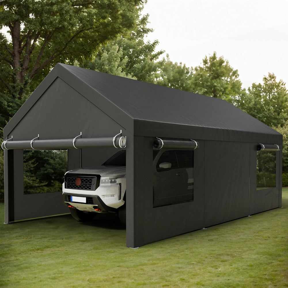 Shintenchi 12x20 FT Heavy-Duty Design Carport,Portable Garage Canopy,Carport ...