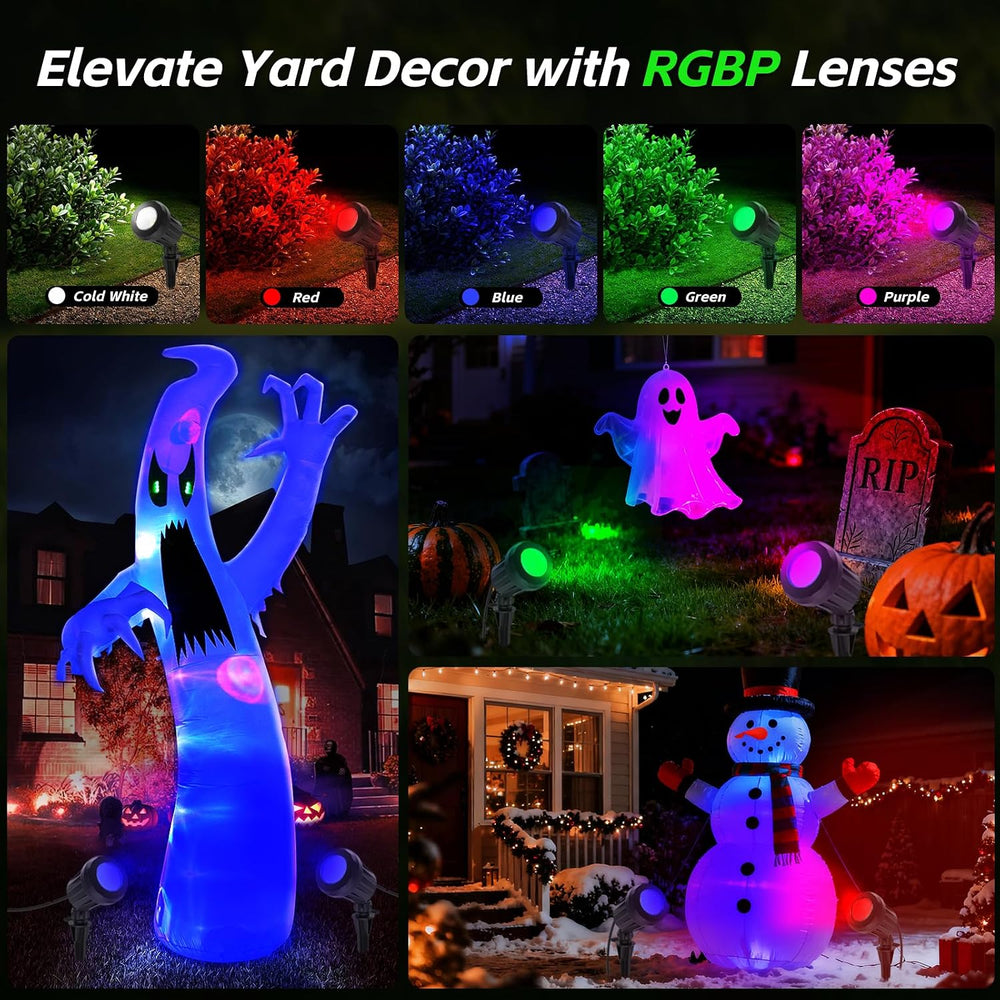 Halloween & Christmas Outdoor Spotlight, 6500K Cool White LED Landscape L...