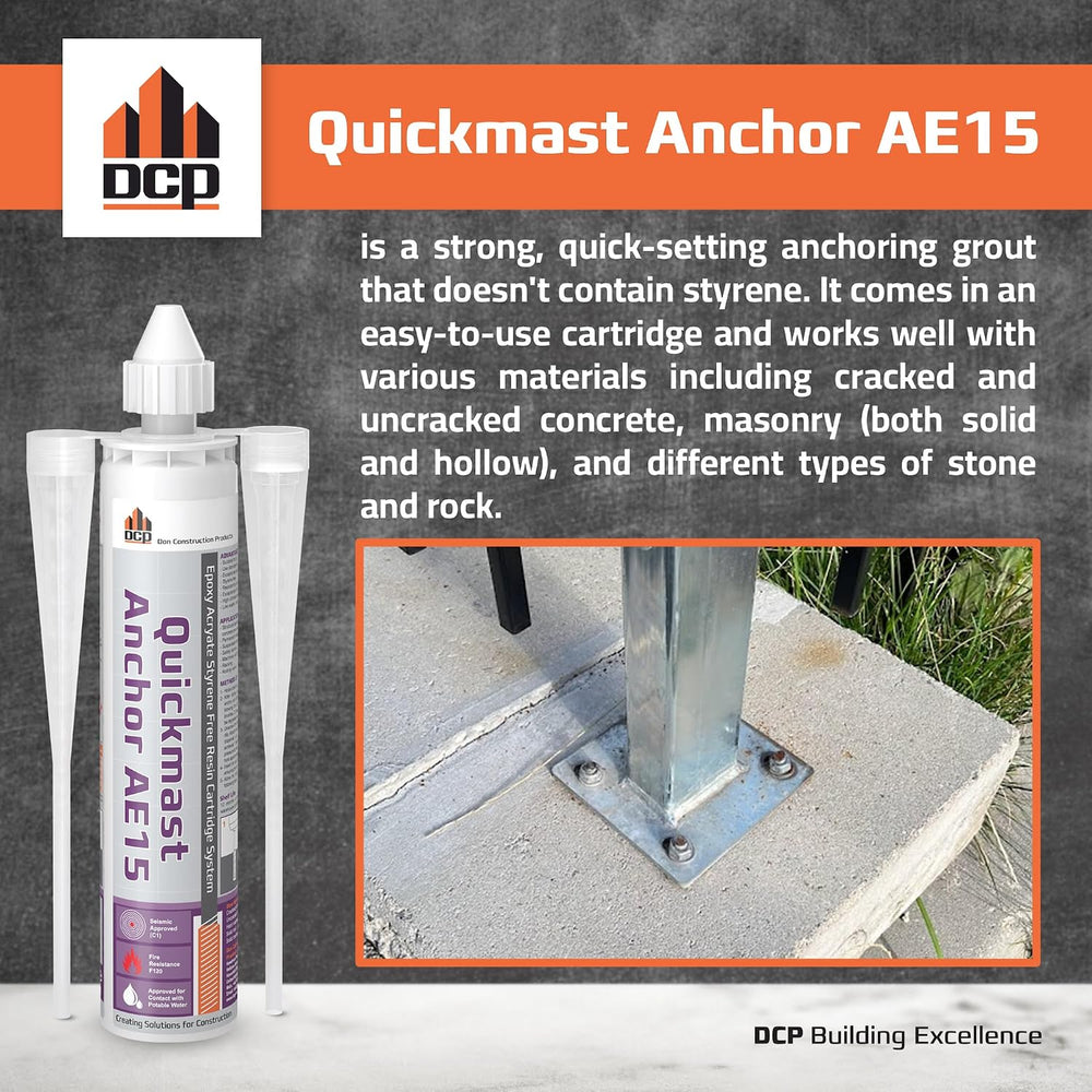 DCP Quickmast AE15 Concrete Epoxy for Rebar and Rods 12-Pack – High-Strength ...