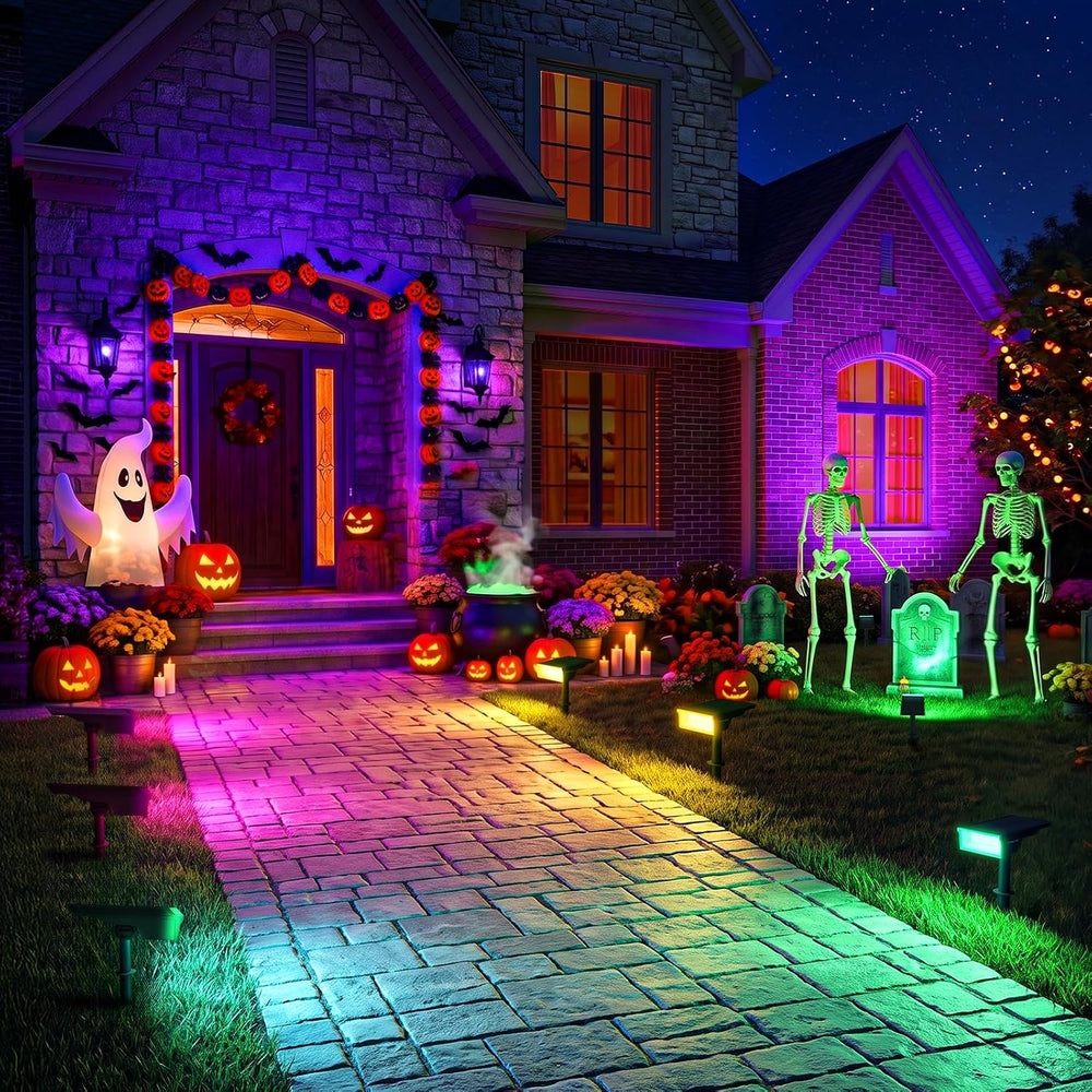 Consciot Solar Spot Lights Outdoor, Halloween Lights, 170ยฐ Wide Beam