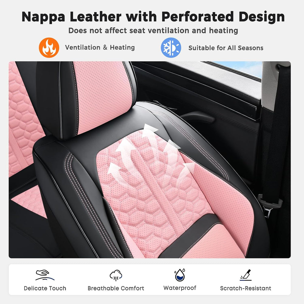 Huidasource Leather Seat Covers Full Set, Front and Rear Car Seat Covers, Ful...