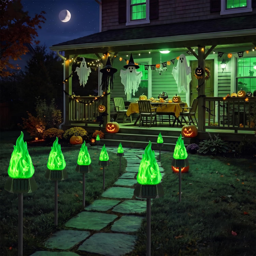Toodour Solar Halloween Lights Outdoor, 4 Pack Solar Torch Light Waterproof