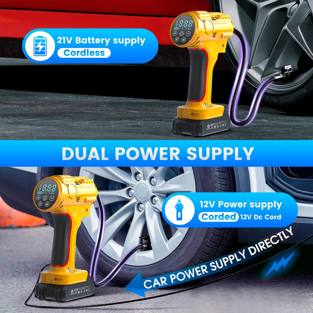 Cordless Air Compressor,160PSI Portable Tire Inflator with 10000mAh Battery &...