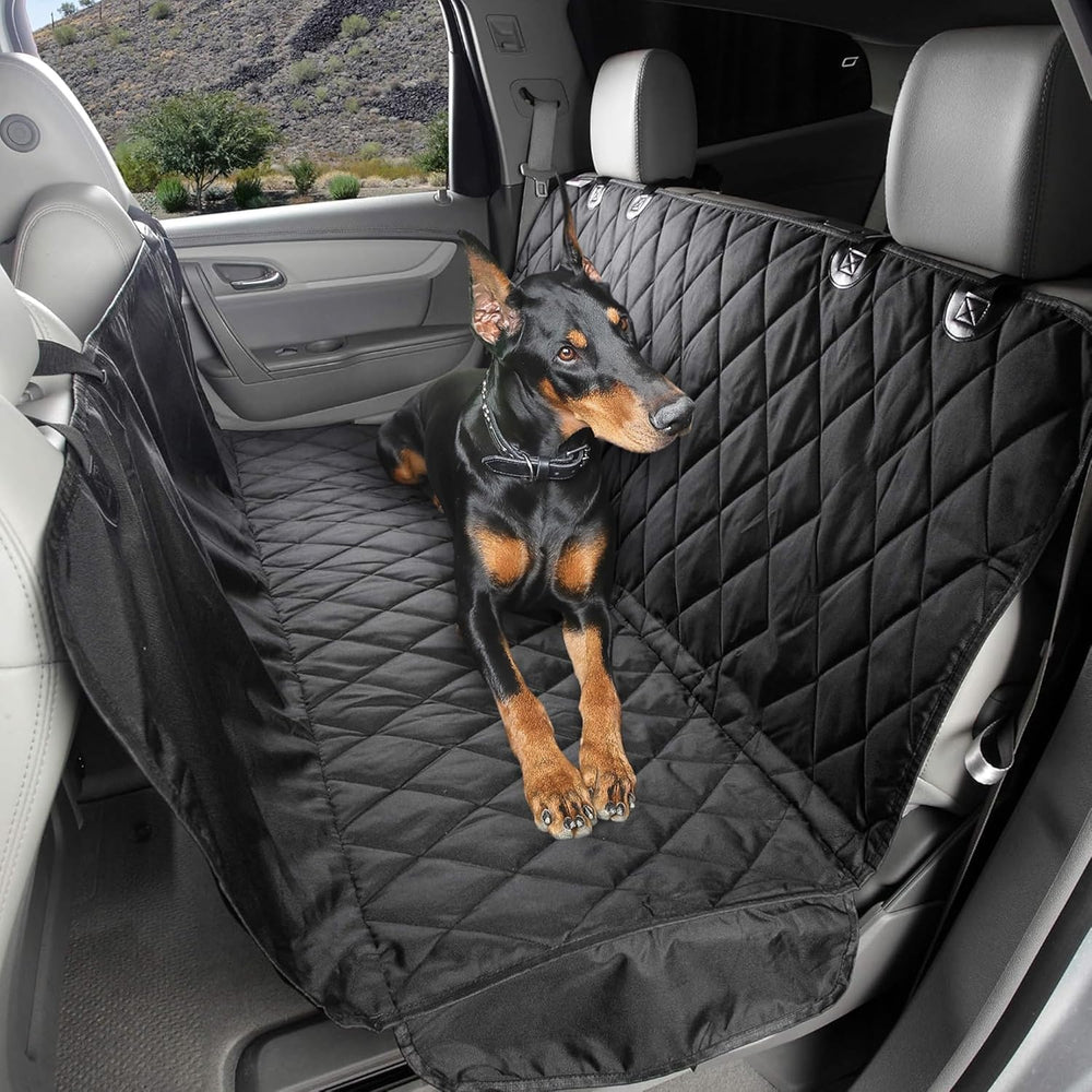 4Knines Heavy-Duty Rear Seat Cover for Dogs, Black