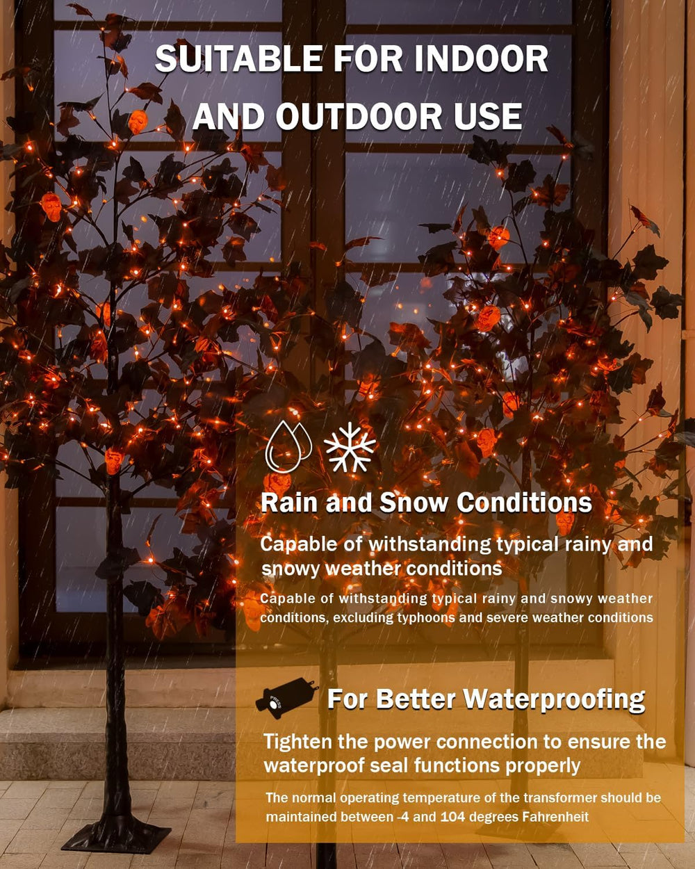 TYBEEU Halloween Decor Set โ 4ft, 5ft & 6ft Black Maple Trees