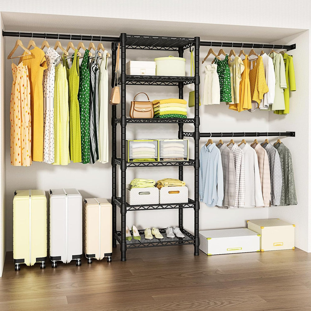 Ulif M5 Wall Mounted Clothes Garment Rack, Heavy Duty Closet Storage System