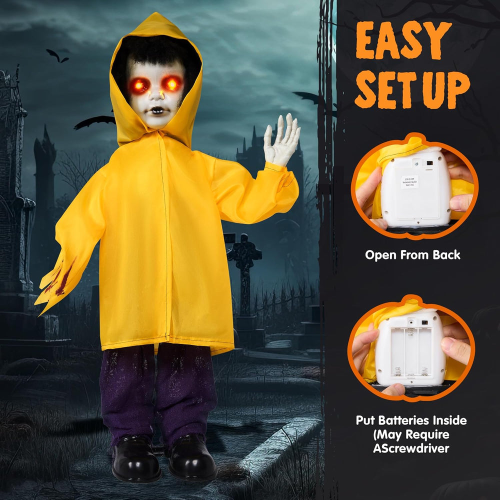 JOYIN Halloween Decorations Outdoor, Life Size Animatronics Ghost Decor Props...