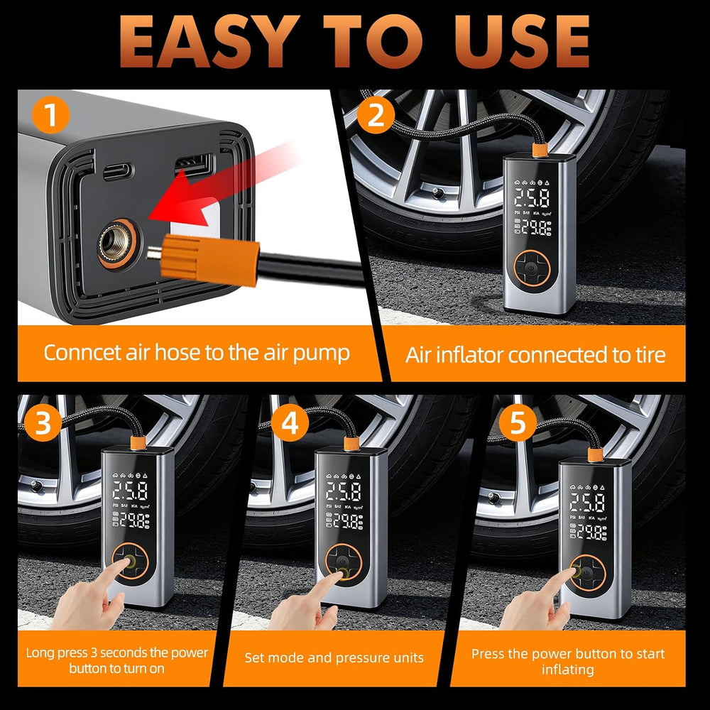 Eleanora Cordless Tyre Inflator Air Compressor 6000 mAh 150PSI 12V DC