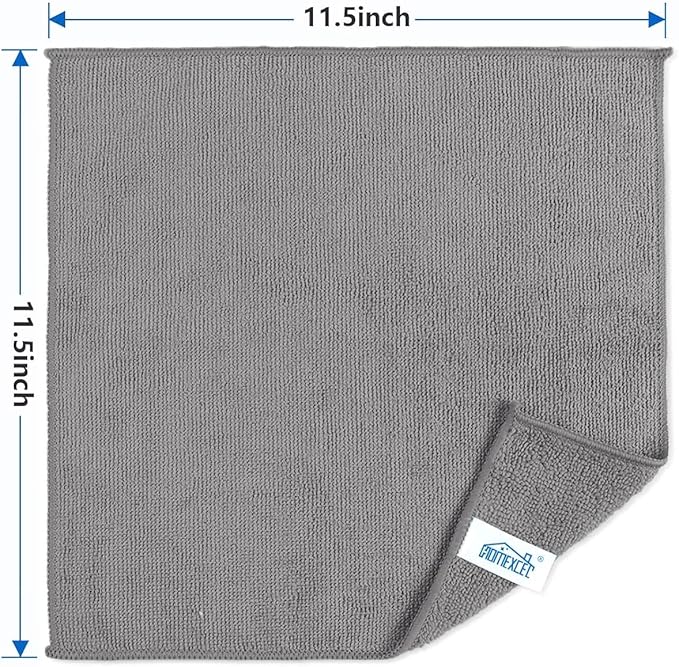 HOMEXCEL Grey Microfiber Cleaning Cloth, 150 Pack Cleaning Rags, Cleaning Towels