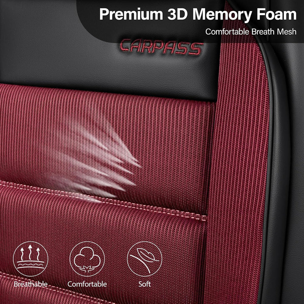 CAR PASS Memory Foam Seat Covers Front, Airy Cool Mesh Thick Car Seat Covers,...