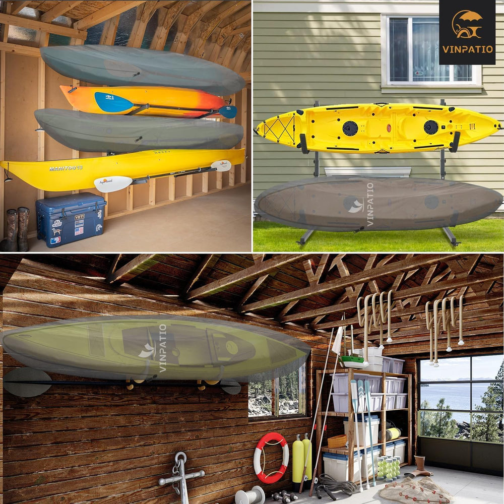 Kayak Cover 10ft 600D Waterproof Heavy Duty, Full Coverage Canoe Cover with U...