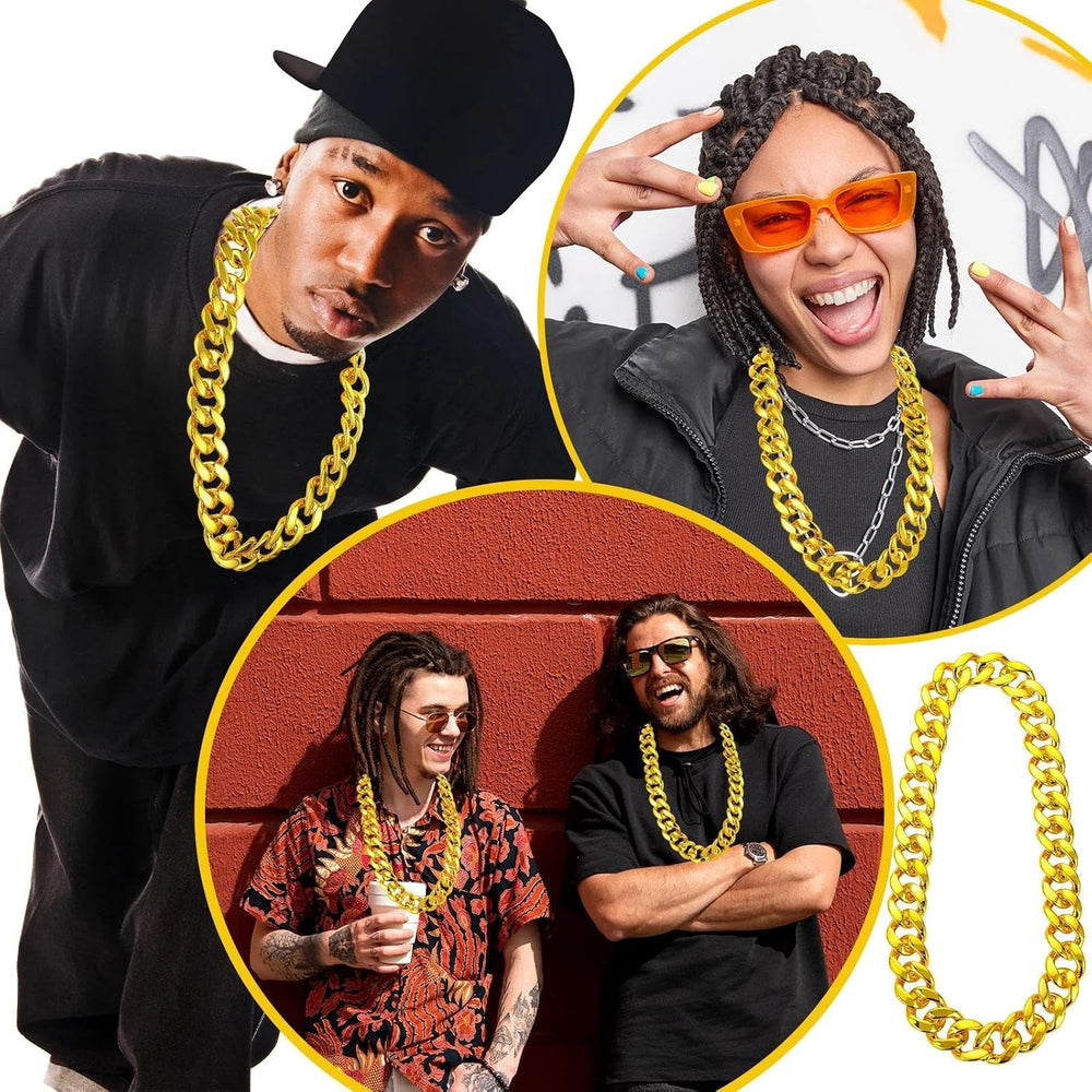 Hip Hop Chain Bulk, Plastic Costume Rapper Chain Fake Necklace for Men Women ...