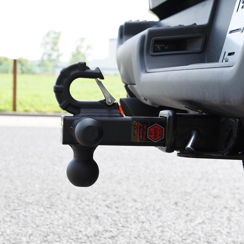 TOPTOW Trailer Hitch Tri-Ball Hitch with Hitch Balls & Beast Tow Hook Mat...