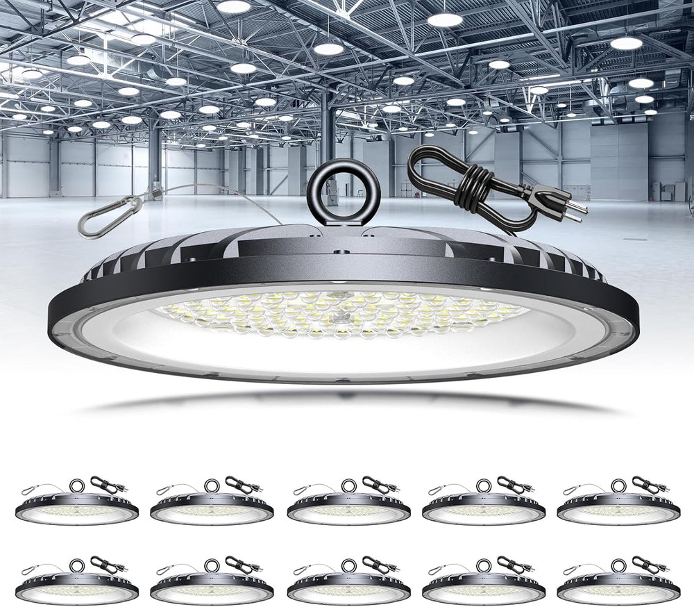 AIKVSXER 10 Pack UFO LED High Bay Light, 200W 30000LM LED Shop Lights