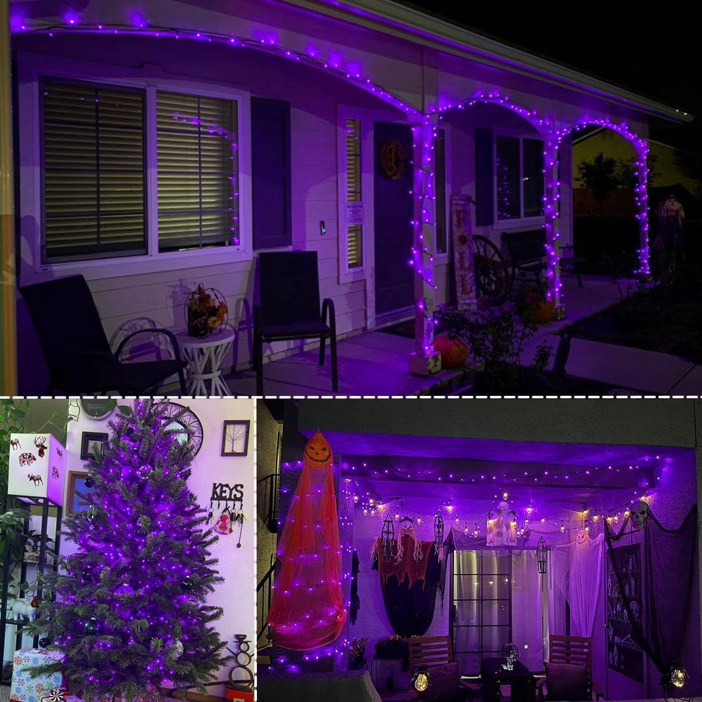 WATERGLIDE 1000 LED Halloween String Lights, 328 FT Green Wire LED Decorative...