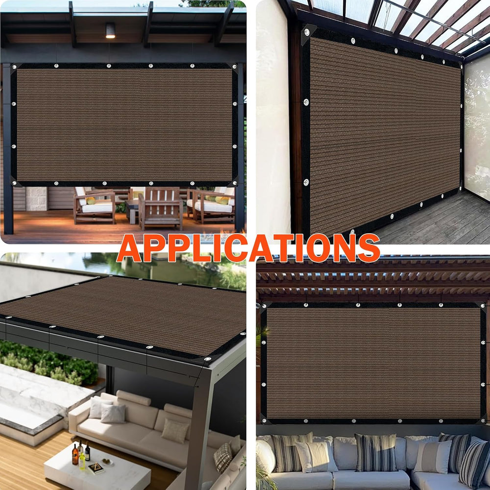 Mocha Sun Shade Cloth,Pergola Shade Cover with Reinforced Grommets,90% Shade ...