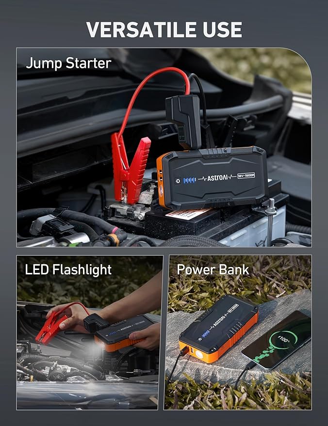 AstroAI S8 Car Battery Jump Starter, 1500A Peak Car Jumper Starter Battery Pack