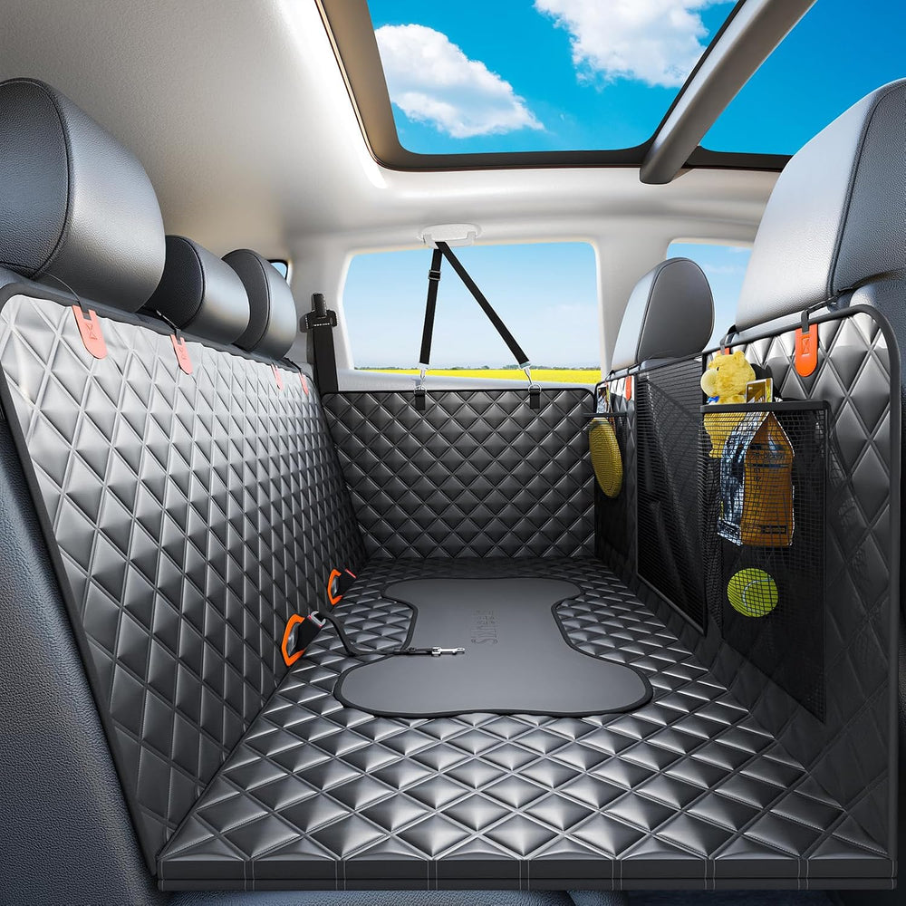 Dog Back Seat Cover Hard Bottom Truck Back Seats Protector, Large Backseat Ex...