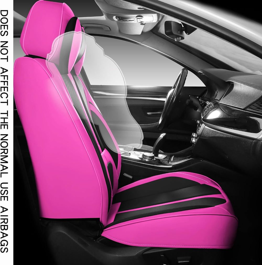 INZU Cute Rabbit Comfortable Leather Auto Car Seat Covers Front & Rear Se...