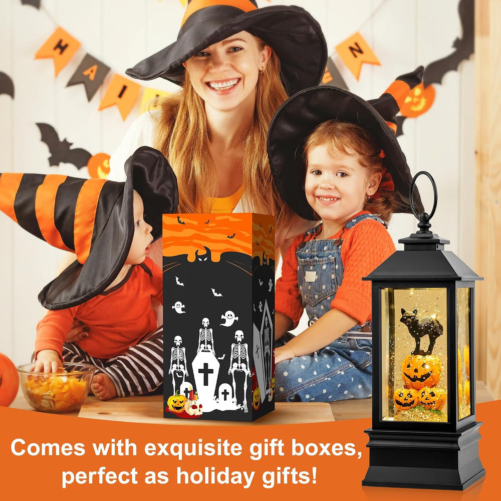 10'' Halloween Snow Globe Lantern Lighted Musical Water Lantern Spook...