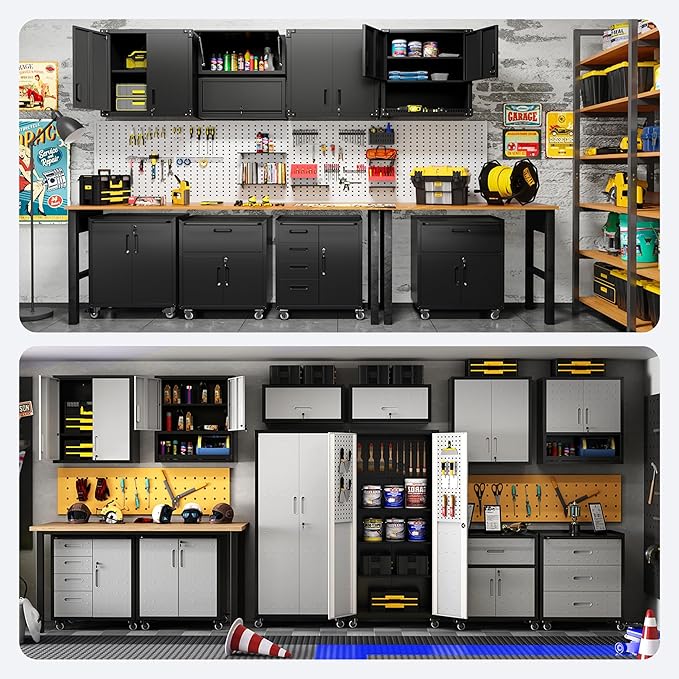 Metal Tool Cabinet, Garage Storage Cabinet System, Wall Cabinet & Locking