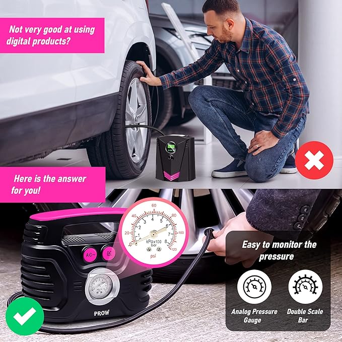 electric air compressor portable tire inflator
