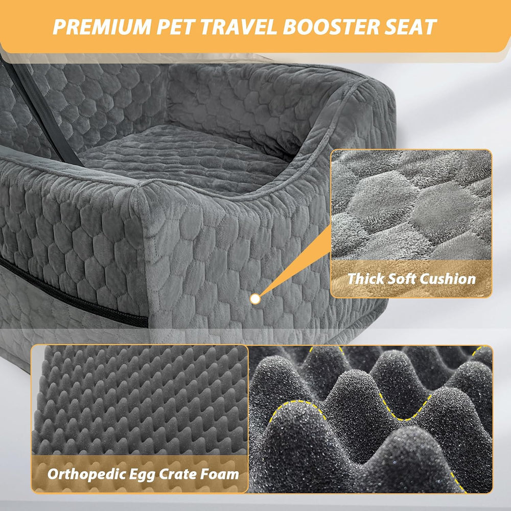 Dog Car Seat for Small/Medium Dogs, Memory Foam Dog Booster Seat, Travel Safe...