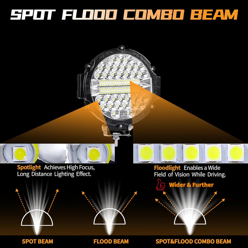 LED Lights Pods,7 inch Off Road 201W Fog 12V 24V Spot Flood Driving Fog Head ...