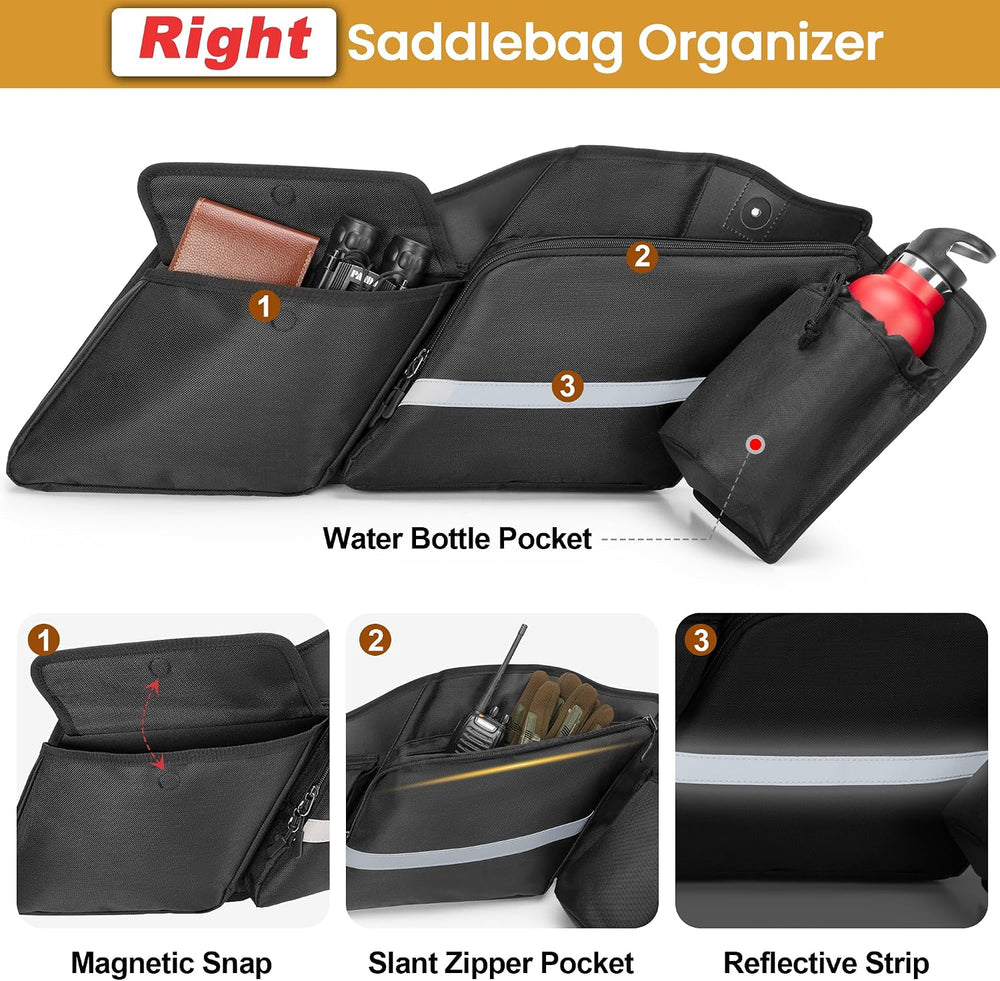 HODRANT Motorcycle Saddlebag Organizer, Saddlebag Liners Side Bag Compatible ...