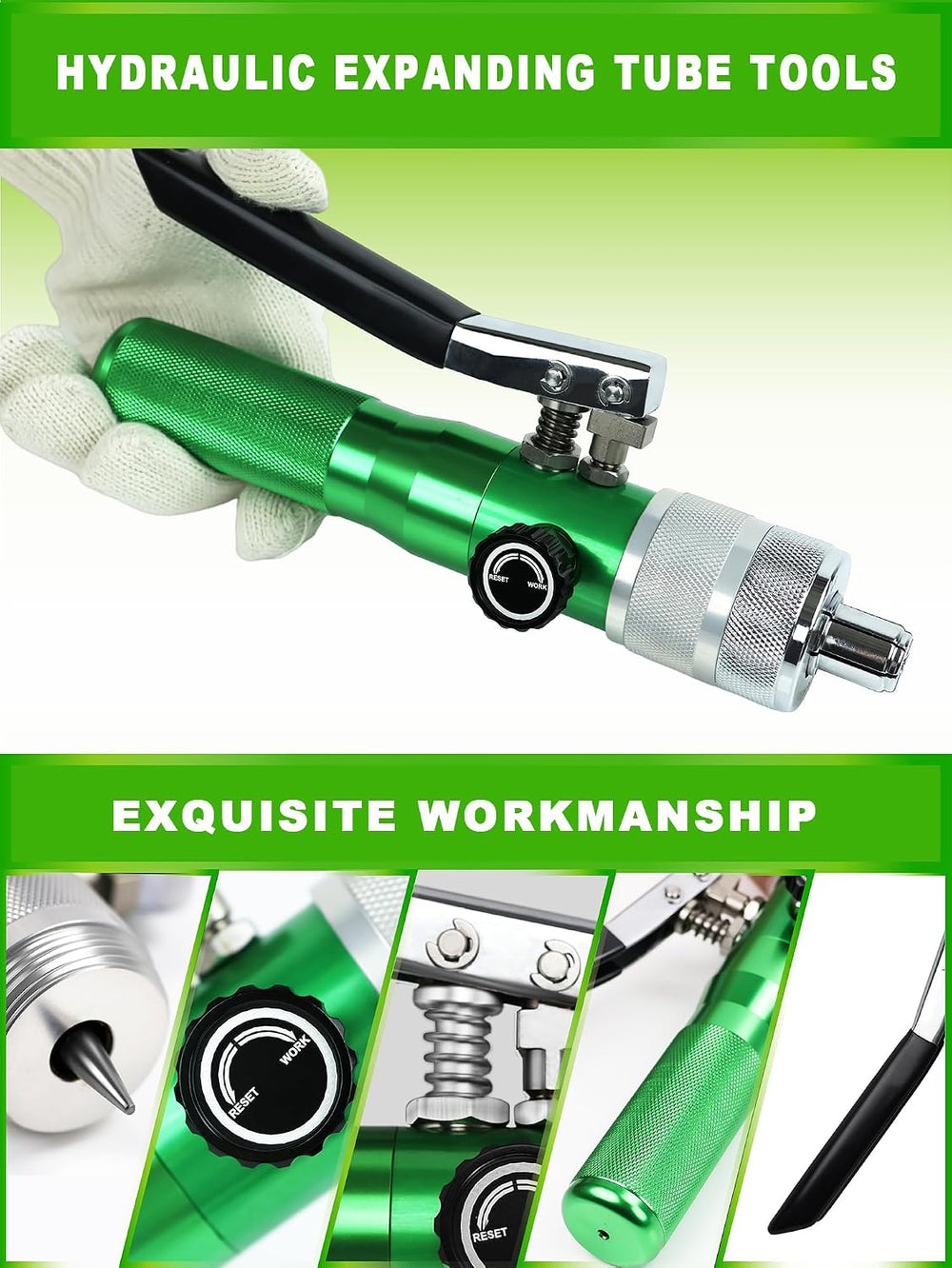 Hydraulic HVAC Swaging Tool Kit with 7 Dies 3/8"-1-1/8"
