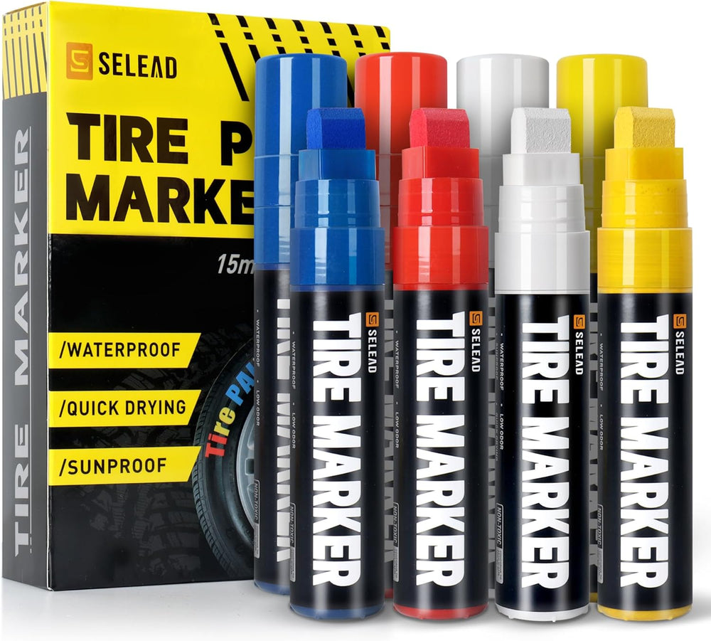 SELEAD 8-Pack Medium Tip White + 8-Pack Jumbo Wide Tip White Red Blue Yellow ...