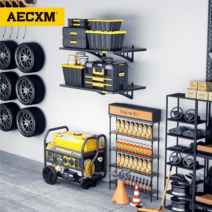 2-Pack 2x3ft Adjustable Garage Wall Shelving 560lbs Load Capacity Heavy Duty