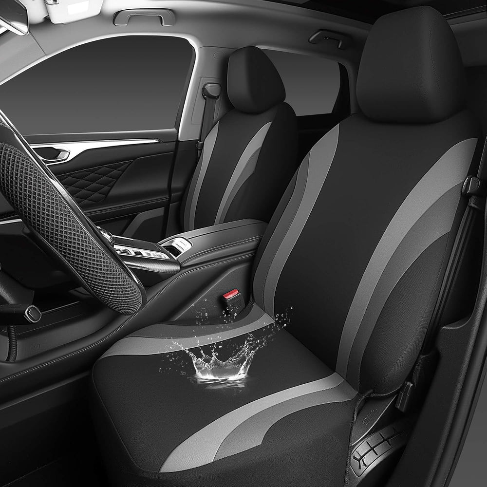 CAR PASS EVA Waterproof Car Seat Covers Front Seats,Gray Two Front Seat Cover...
