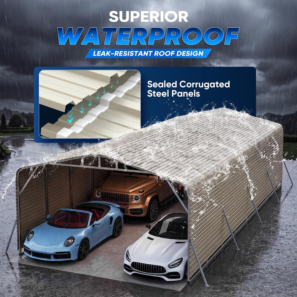 Quictent 20x40 FT Heavy Duty Metal Carport with Side Panels, 30 PSF Snow Load...