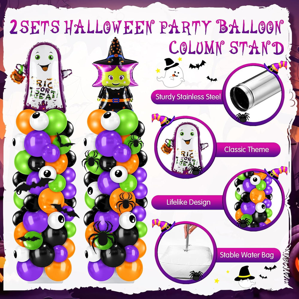 Kasyat 2 Sets Halloween Balloon Column Kit, Witch, Ghost